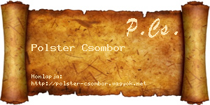 Polster Csombor névjegykártya